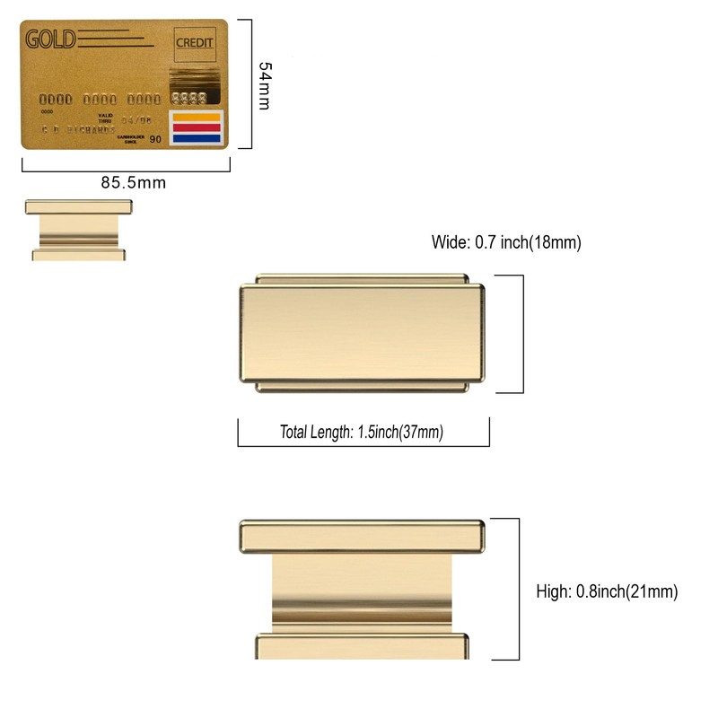 Amerdeco 10 Pack Gold Cabinet Knobs 1.46 Inch(37mm) Single Hole