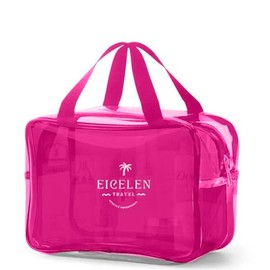 Candy Color Jelly Toiletry Bag, Clear Cosmetic Pouch, Makeup Storage, TSA Approved (Pink)