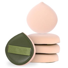ZEYIYER 5 PCS Foundation Sponge, Powder Sponge Puff, Korean Makeup Sponges, Cushion Puff for Foundation and Powder, Fluffy Teardrop Latex Foundations Applicator for Liquid Cream Powders