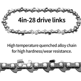 Candeon 4 Inch Chainsaw Chain, Pack of 2 Saw Chainsaw Chains Replacement Chain for All 4 Inch Mini Chainsaws, 28DL Saw Chain Replacement Mini Chainsaw Replacement Chain for Tree Cut, Wood Cutting