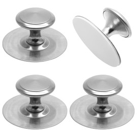 Uenhoy 4 Pcs Self-Stick Drawer Knobs Stainless Steel Cabinet Handle Pulls with Adhesive, Stick on Handles for Drawer Cupboard Cabinet Window, Self-Adhesive Drill Free Door Knobs, Silver