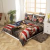 American Flag Deer Duvet Cover Set Queen Size, Rustic Wildlife