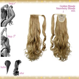 Wiwigs ® Wrap Around Clip In Pony Curly Dark Brown Dark Auburn Mix Hair Extension