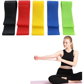 Set of 5 Resistance Bands, Loop Exercise Bands, Fitness Stretch Bands, For Women and Men, Bands for Legs and Glutes and Arms, Yoga Home Gym Fitness Workout Exercise