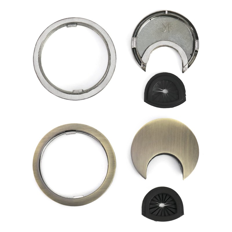 QWORK® 2 Pcs Desk Cable Grommet 60mm 2.4inch Zinc Alloy