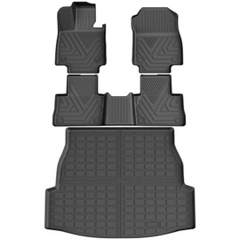 Floor Mats & Cargo Liner Set Fit for Toyota RAV4 2019-2025 (Only Fit Hybrid),All Weather Protection Odorless Anti-Slip TPE Rubber Automotive Full Set Floor Liners Custom Toyota RAV4 Accessories