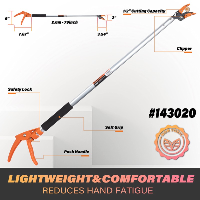 KSEIBI 143020 Long Reach Cut and Hold Bypass Pruner Max