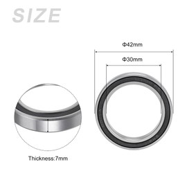 METALLIXITY Deep Groove Ball Bearings (6806-2RS, 30mm x 42mm x 7mm) 2Pcs, Chromium Steel Double Sealed Industrial Bearings - for Micro Motor