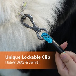 NTR Training Leash, 30FT Blue Check Cord Rope Lead, with 2 Swivel Hooks, Reflective Threads and Comfortable Handle, Puppy Leash for Walking, Hunting, Camping, Backyard for Small Medium and Large Dogs