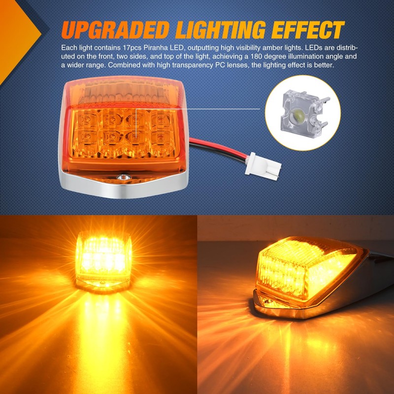 Nilight Cab Roof Marker Light 5 PCS 17 LED Amber
