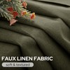 HOMEIDEAS Olive Green 100% Blackout Curtains, 2 Panels Faux Linen