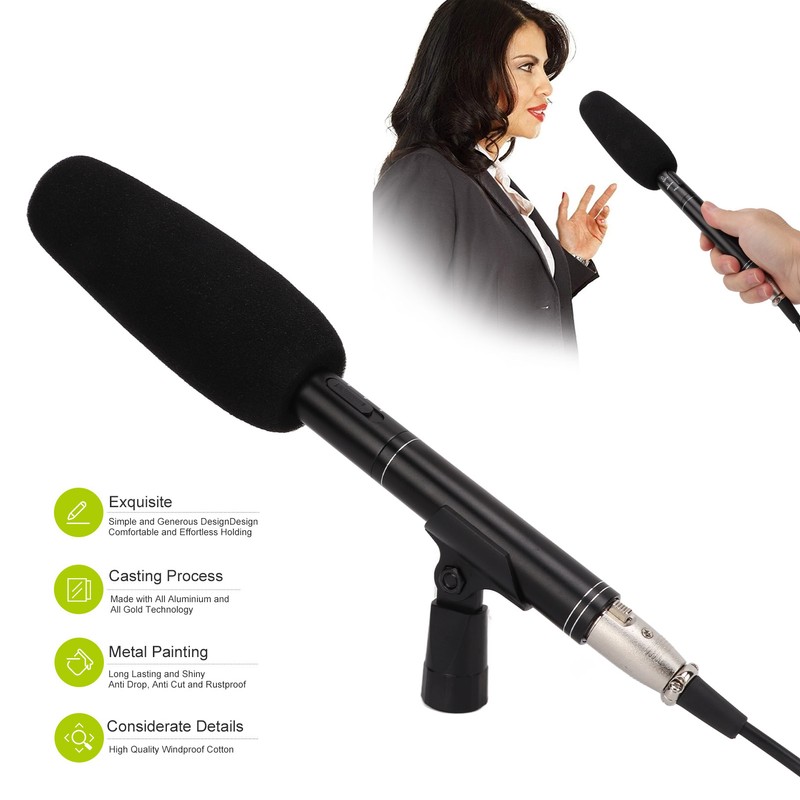 Interview Microphone Camera Condenser Mic High Sensitivity for Meeting Recording