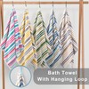 Striped Bath Towels Set (4PC, 28"x52") - 100% Cotton |