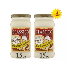 Classico Creamy Alfredo Spaghetti Pasta Sauce, 15 oz x 2 jars