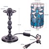 Small Tiffany Table Lamp Stained Glass Candlestick Style Table Light