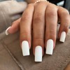 Uñas postizas blancas mate, largas, cuadradas, medianas, tipo ataúd, postizas,