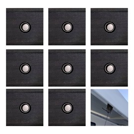 Pack of 8 Piping Eyelets Piping Hooks Piping Eyelets Bag Awning Awning Hooks Piping Strip Piping Strips Hook Piping Adapter Piping Tape for Sewing on Awning Caravan 5/6 mm - 7/8 mm (Black)
