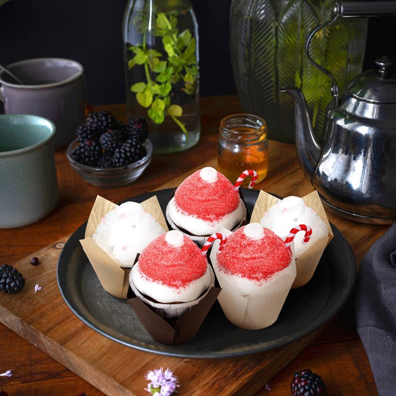Funtery 600 Pcs Mini Size Tulip Cupcake Liners Mini Baking