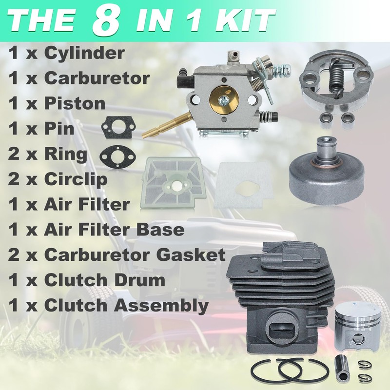 Adefol 38mm Cylinder Piston Kit for Stihl FS160 FS220 FS280