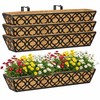 Y&M 4pcs 30" Horse Trough Window Boxes with Coconut Coir
