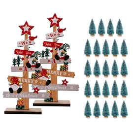 Mini Christmas Tree Set, Tabletop Bottle Brush Christmas Trees with Frosted Snow, Perfect for Christmas Tree Decorations, DIY Home Décor, Winter Wonderland Display, Party Ornaments