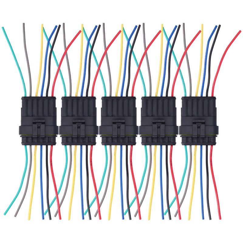 5Pcs Way Car Electrical Connector Waterproof Antiflaming Resilient Antioxidant Automotive