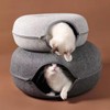 Cdycam Large Cat Donut Cave, Cat Tunnel Bed for Indoor