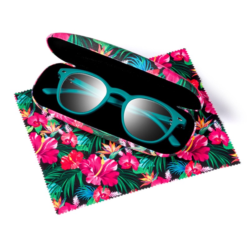 FEFI - Hard Case for Glasses Flower with Velvety Soft