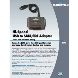 Usb 2.0 To Sata Ide Adapter "Prod. Type: Usb Hubs & Converters/Converters-Usb"