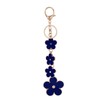 Giftale Women's Flower Bag Charms Enameled Keychain Purse Accessories, (Blue)