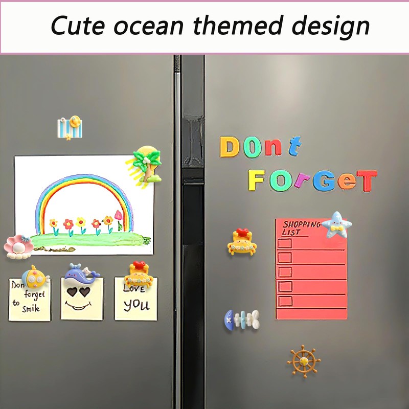 30 PCS Sea Fridge Magnets Refrigerator Magnets Cute Sea Themed