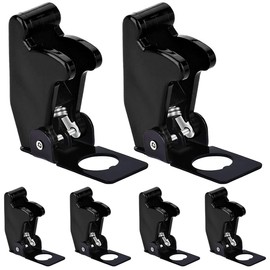 MKBKLLJY 6pcs 12mm/0.47" Mounting Hole Black Safety Flip Covers Dustproof Waterproof Plastic Cap Protective Cover for Toggle Switch with Toggle Handle Heavy Duty Toggle Switch