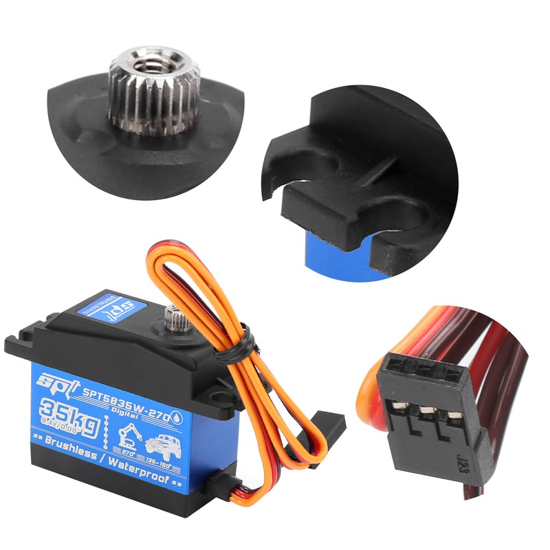 35KG RC Waterproof Brushless Motor Gear Servo Replacement for 1/8