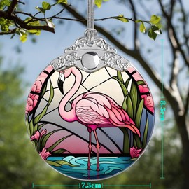 Jocidea Glass Flamingo Christmas Ornament, Holiday Decorations and Xmas Gifts Ideas