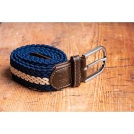 SWOLE PANDA Unisex Recycled Woven Belt, Elastic Belt for Men and Women, Belt Buckle Stretch Woven Belt |White Stripe