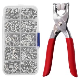 150 PCS Snap Button Fastener Kit, 9.5mm Metal Poppers Fasteners Kit, Press Studs Snap Fasteners No Sewing, Five Claw Buckle Tool for Sewing Crafts Children's Clothing