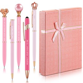Tenare Thank you Gift Sets Funny Ballpoint Pens Crystal Diamond Pen Glitter Pens with Gift Box Christmas Gifts for Women Friends Teacher Coworker(Pink)