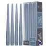 Hyoola Tall Taper Candles - 10 Inch Grey Blue Unscented Dripless Taper Candles - 8 Hour Burn Time - 12 Pack