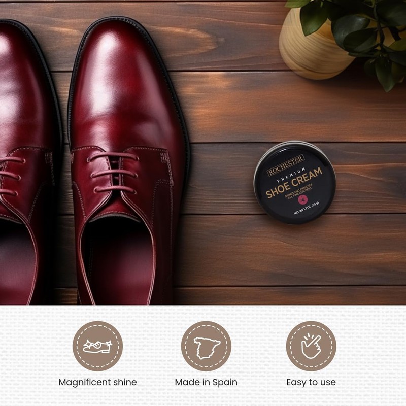 Rochester Premium Shoe Cream, Shoe Polish for Leather Shoes, Leather