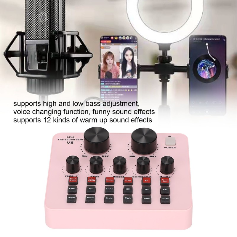 V8 USB Live Sound Card 48KHz 16 Bits Dual Channel