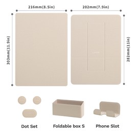 LHiDS Foldable Float Board Laptop, Modular Desktop Organizer, Portable Office Board Organizer, Magnetic Board Stand Design can be Multiple Angles Switch Display (Apricot)