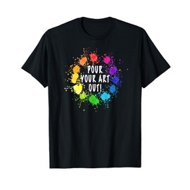 Acrylic Paint Pouring Artist Fluid Art Painter Color Wheel T-Shirt