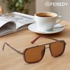 FEISEDY Retro Aviator Sunglasses For Women Men 70s Trendy Rectangle