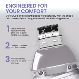 Perry Ellis Total Body Care Pocket Trimmer, Silver Cordless Hair Clippers | Women’s Grooming, Electric Shaver for Women | Battery Operated Womens Electric Razor, Hair Removal Device, Bikini Trimmer