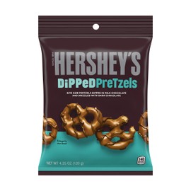 Hershey's Dipped Pretzels, 4.25 oz. Bags, Case of 12 (Milk Chocolate)