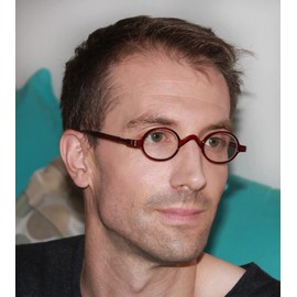 BLUELESS Vintage Round Reading Glasses Professor Readers Small Lenses (Green, +0.50)