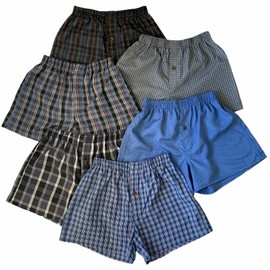 ToBeInStyle Boys' Pack of 3 Assorted Cotton-Blend Tartan Patterned Boxer Shorts - Large