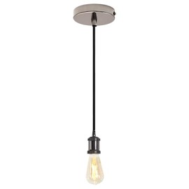 4lite Indoor Vintage Ceiling Light (Blackened Silver) Single Decorated Pendant Light with 1.5m Adjustable Cable - 4L1/7003/WL - 4Yr Guarantee