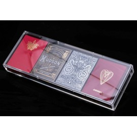 JP GAMES LTD Carat Card Cases - Acrylic Poker Deck Display Case (4 Deck Sleeves) Premium Playing Card Storage