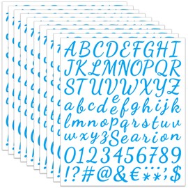760 Pieces 10 Sheets Blue Letters Stickers,1 Inch Self Adhesive Alphabet Number Stickers,Vinyl Letter Stickers Decals for Scrapbooking,Mailbox,Window,Notebook,Classroom Decor, Door, Business